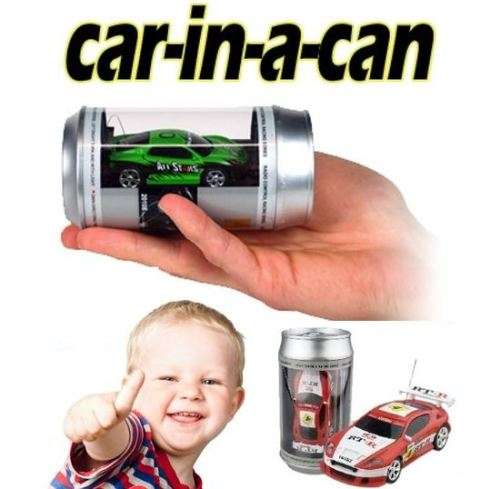 1:63 Remote Control Racing Car in a Can - Lights, Super Light & High Speed