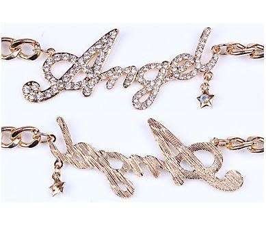 Luxury Gold Plated Cubic Zirconia Angel Pendant With Chain