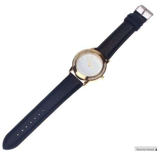 Luxury Leather Geneva Crystal Quartz Wrist Watch in Complimentary Gift Box