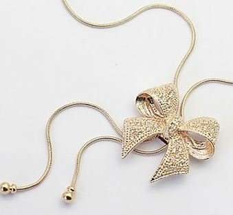 Elegant Bowknot Necklace With Swarovski Crystals in a Complimentary Gift Box
