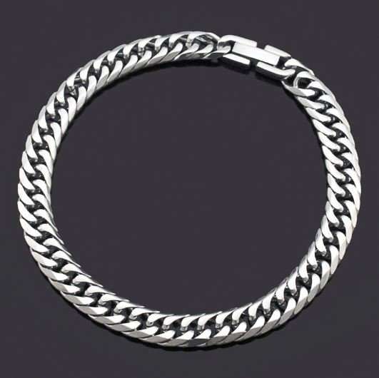 Elegant Men's 6mm Stainless Steel Link Chain Bracelet in Complimentary Gift Box