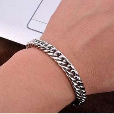 Elegant Men's 6mm Stainless Steel Link Chain Bracelet in Complimentary Gift Box