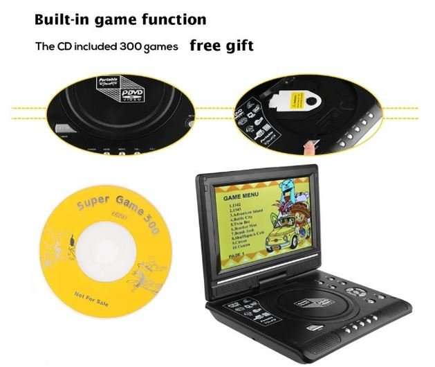 9.8" TFT LCD DVD Player, TV Receiver, Card Reader, Game Station & Lots of Extra's + 300 FREE GAMES