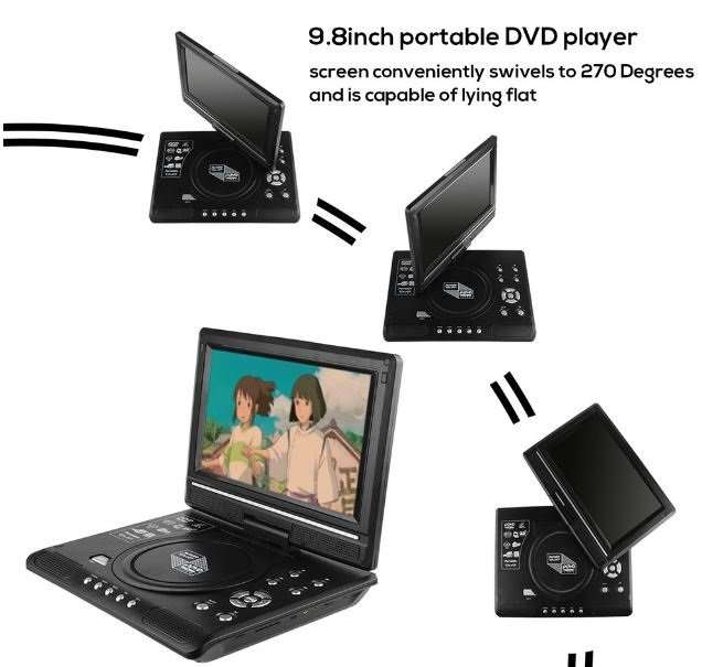 9.8" TFT LCD DVD Player, TV Receiver, Card Reader, Game Station & Lots of Extra's + 300 FREE GAMES