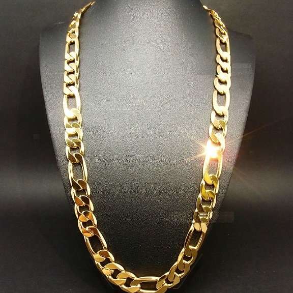 Elegant Men's 6mm Golden Stainless Steel Link Chain Necklace in Complimentary Gift Box