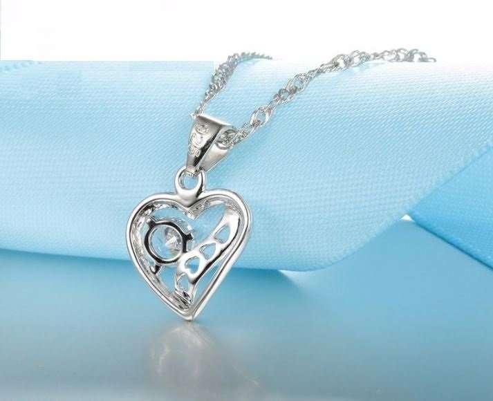 MOTHERS DAY - Exquisite Cubic Zirconia Heart Shaped Jewelry Set in Complimentary Gift Box