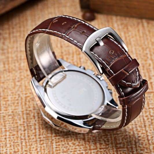 Genuine Leather MEGIR Brand AUTO DATE Wrist Watch in Brown OR Black in Original MEGIR Box