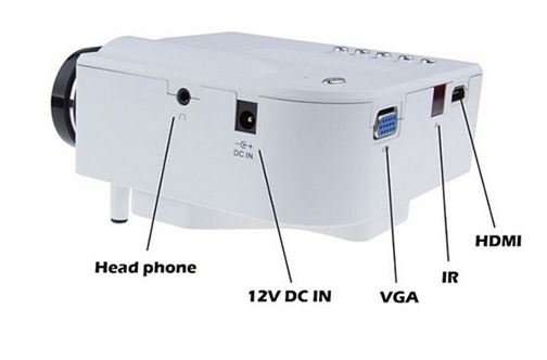 HD 1080P LED Multimedia Projector & Home Theater Cinema & Remote - AV, TV, VGA, HDMI, USB, SD, WTC