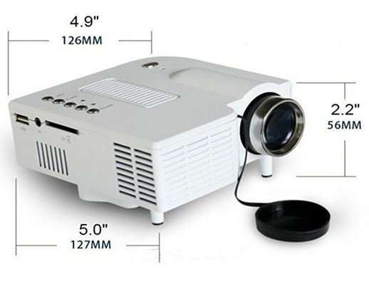 HD 1080P LED Multimedia Projector & Home Theater Cinema & Remote - AV, TV, VGA, HDMI, USB, SD, WTC