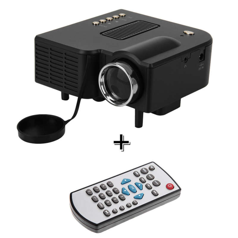 HD 1080P LED Multimedia Projector & Home Theater Cinema & Remote - AV, TV, VGA, HDMI, USB, SD, WTC