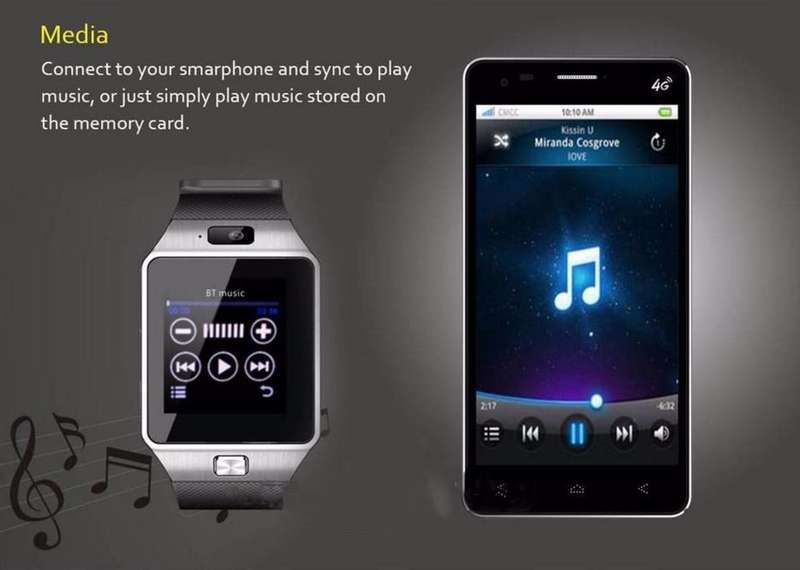Smart Watch Phone -  SIM CARD, Bluetooth, Camera, Sleep Monitor, SD Card, MP3 etc. - Silver