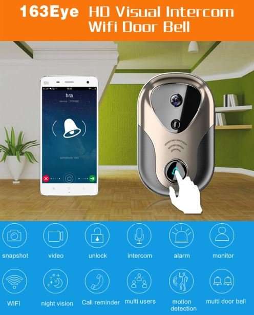 HD Visual Video Intercom WIFI Door Bell - Wireless, Wide Angle View, Video, Camera and Many More....