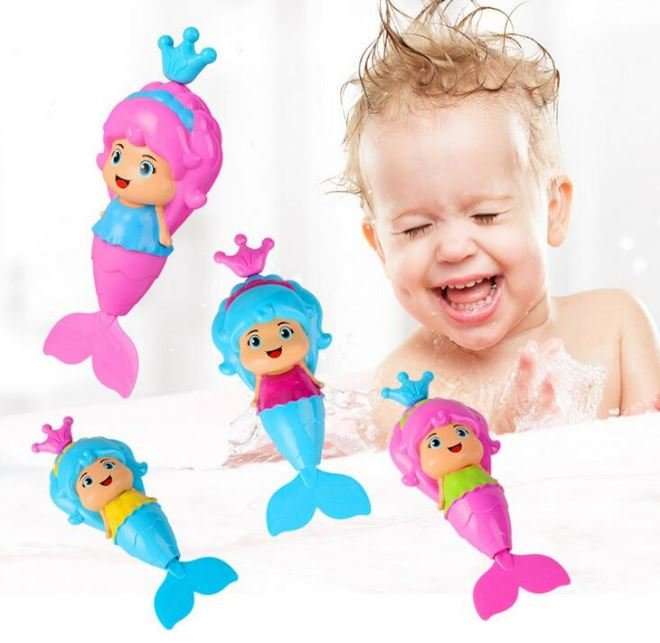WOW!!! 8 X Mermaid Pull and Swim Toys, Excellent For Movement Ability Developing During Bath Time