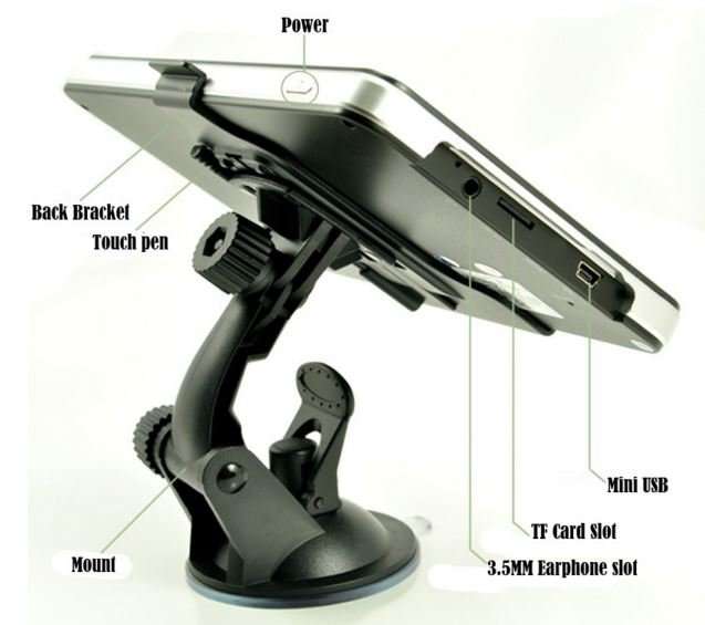 7" HD Touch Screen GPS Navigation - 4GB, FM, MP3, Video Player - IGO SA Maps