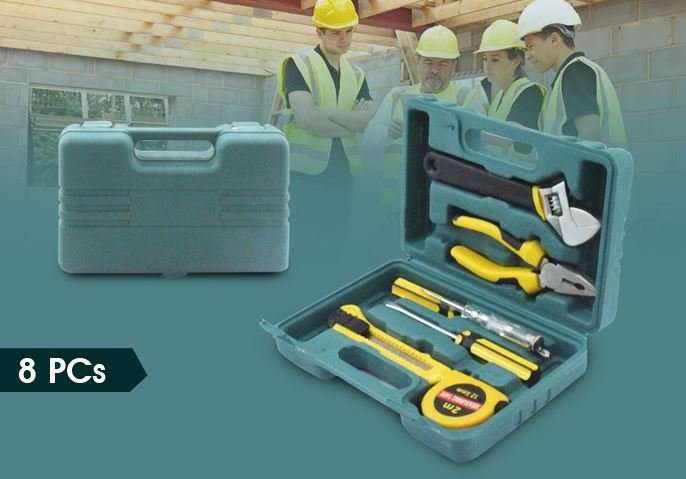 8 Piece Combination Tool Set - Quality Tools All Compact in a Case