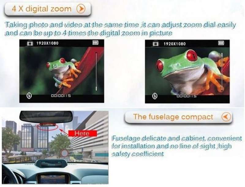 2.5" LCD Car DVR Camera & Cam Recorder, Motion Detection, Night Vision, Support USB & Micro SD