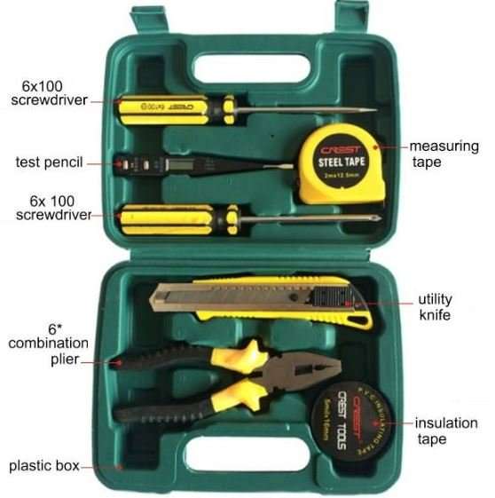 8 Piece Combination Tool Set - Quality Tools All Compact in a Case