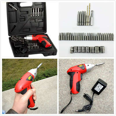 45 Piece Cordless Rechargeable Electric Drill & Screwdriver Set in Carry Case
