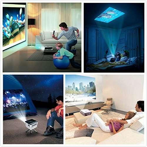 HD 1080P LED Multimedia Projector & Home Theater Cinema & Remote - AV, TV, VGA, HDMI, USB, SD, WTC