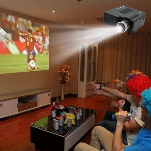 HD 1080P LED Multimedia Projector & Home Theater Cinema & Remote - AV, TV, VGA, HDMI, USB, SD, WTC