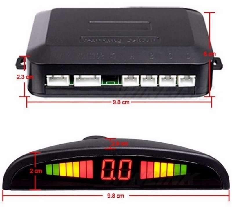 Parking Sensor Kit With Alarm, Control Box, LED Display Indicator & 4 LED Parking Sensors