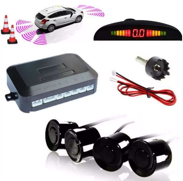 Parking Sensor Kit With Alarm, Control Box, LED Display Indicator & 4 LED Parking Sensors