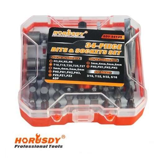 34 Piece Screwdriver Bits & Socket Set - Horusdy Professional & Quality Tools