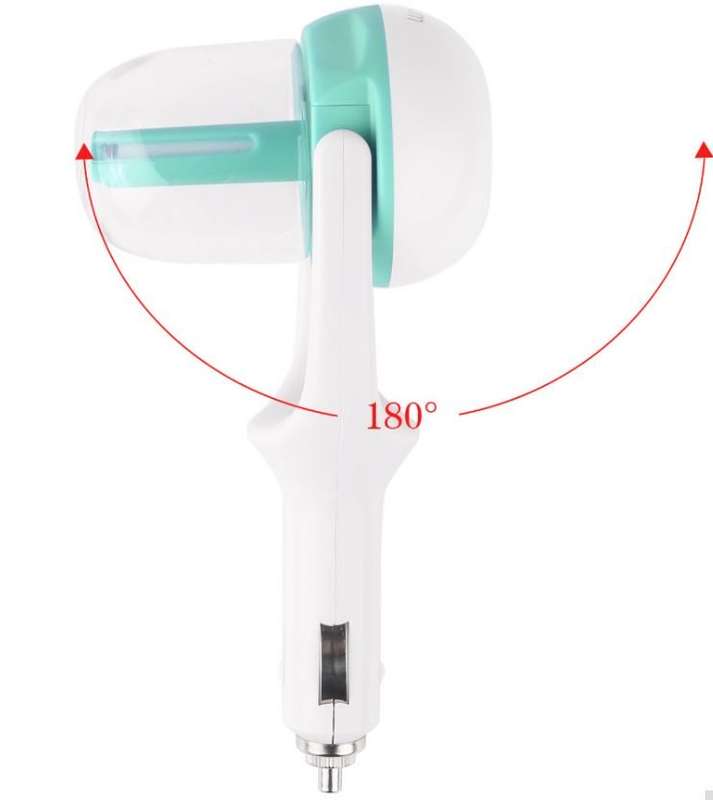 180 Degree, 12V Car Humidifier Aromatherapy With USB Charger to Charge Your Phone & Devices