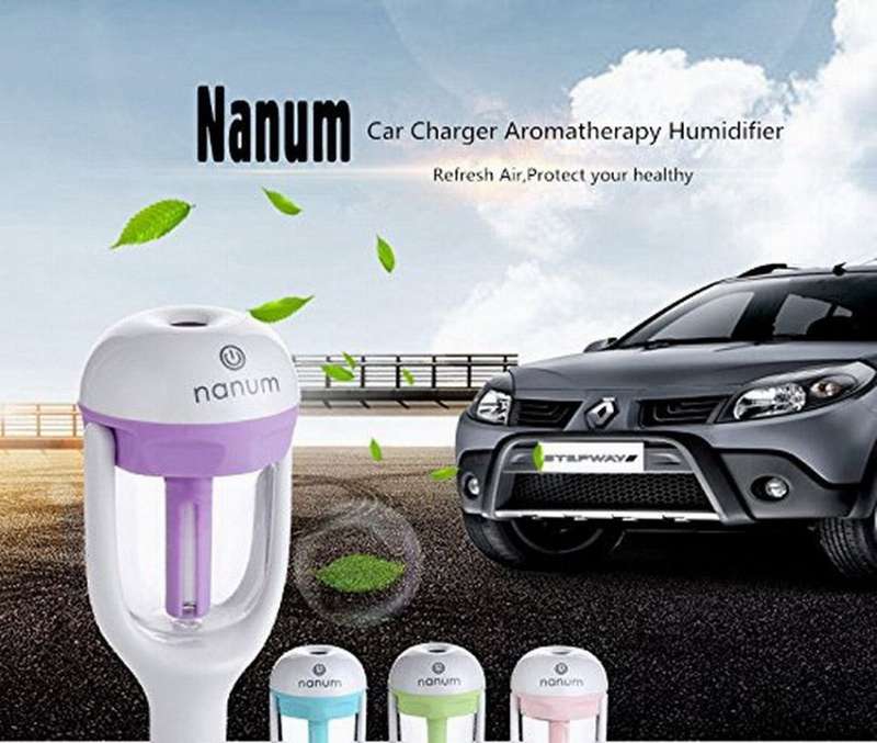 180 Degree, 12V Car Humidifier Aromatherapy With USB Charger to Charge Your Phone & Devices