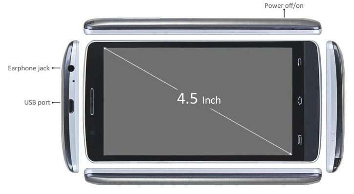 4.5" LCD Touch Screen Phone Wi-Fi, GPRS, Dual Sim, Cameras, Bluetooth For The Elderly & Children