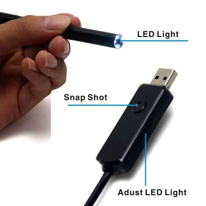 Waterproof USB Inspection HD Endoscope Video Camera With 6 LED's, 7 Meters Long