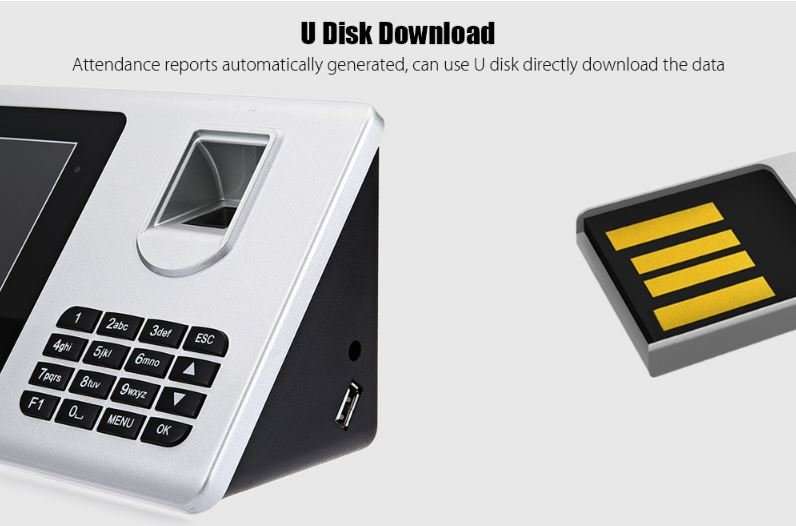 2.8" Bio-metric Face Recognition & Fingerprint Time Access Control & Attendance System - 360 Degree
