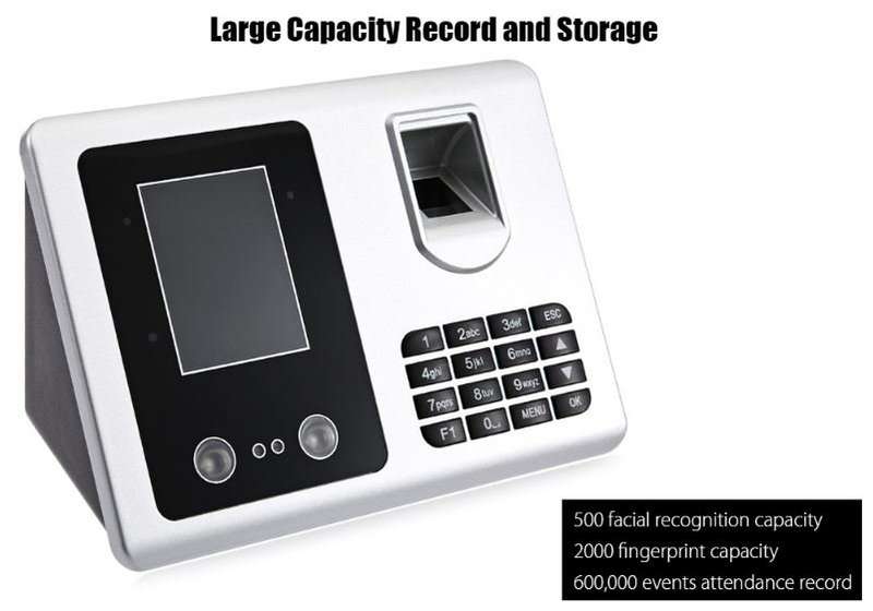 2.8" Bio-metric Face Recognition & Fingerprint Time Access Control & Attendance System - 360 Degree