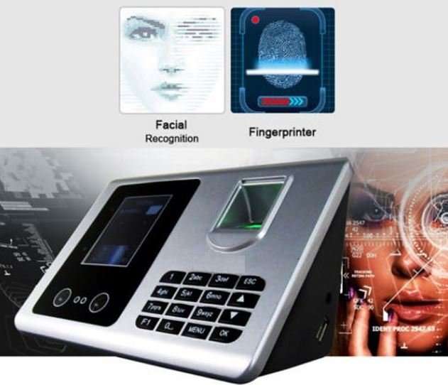 2.8" Bio-metric Face Recognition & Fingerprint Time Access Control & Attendance System - 360 Degree