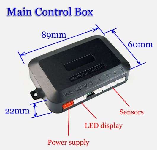 Parking Sensor Kit With Alarm, Control Box, LED Display Indicator & 4 LED Parking Sensors