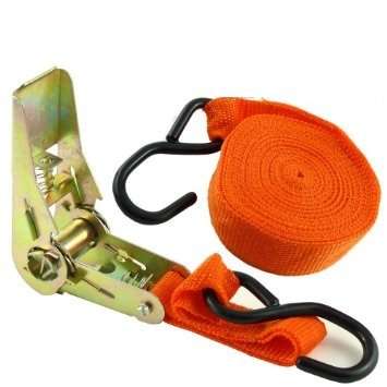 Dual Pack 5M Each Water Resistant Ratchet Tie Down Set With Quick Release pawls & S Shape Hooks