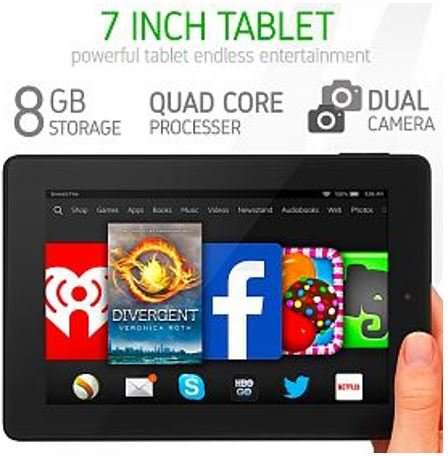 7" Super Fast Quad Core, Android 4.4., 8GB, Dual Cameras, Wi-Fi, Bluetooth etc.