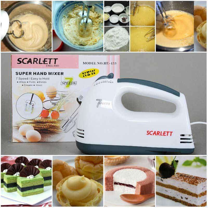 Powerful 180W Electric Mixer - 7 Speed Settings Including Turbo Speed, Perfect to whisk, Mix & Knead