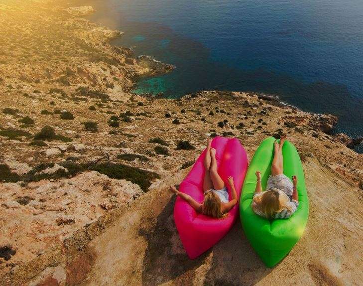Waterproof Lazy Lounger Air Sofa - Compact, Light weight in Bag - Use Almost Anywhere