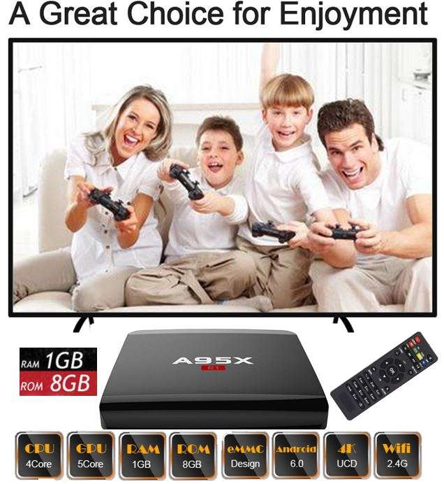 Alfawise A95X R1 Quad Core, Ultra HD 4K, Android 6 TV Box With Remote