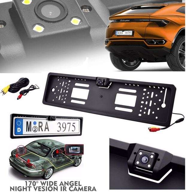 Waterproof Night Vision HD LED Number Plate Holder With Camera For Reversing and Parking