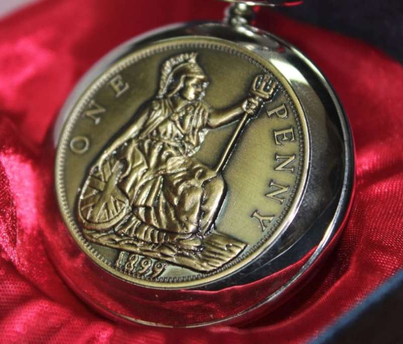 Stunning 1899 One Penny Pocket Watch in a Gift Box