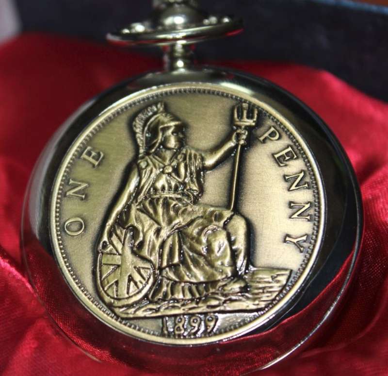 Stunning 1899 One Penny Pocket Watch in a Gift Box