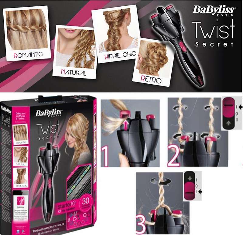 BaByliss Twisted braids Hair Brush - Quickly & Effortlessly Twisted Individual Braids