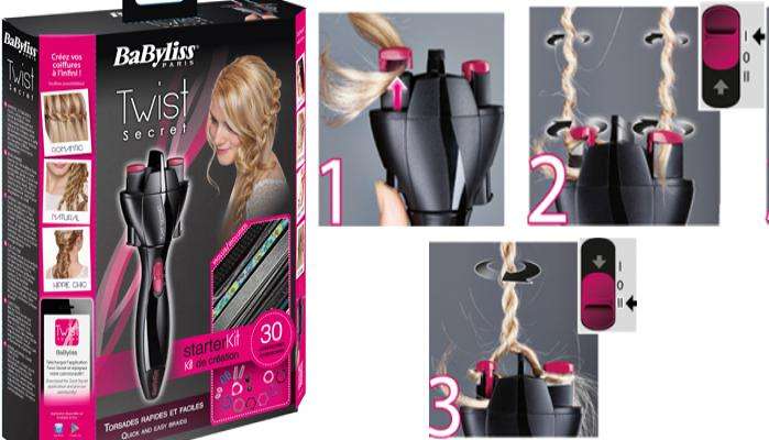 BaByliss Twisted braids Hair Brush - Quickly & Effortlessly Twisted Individual Braids