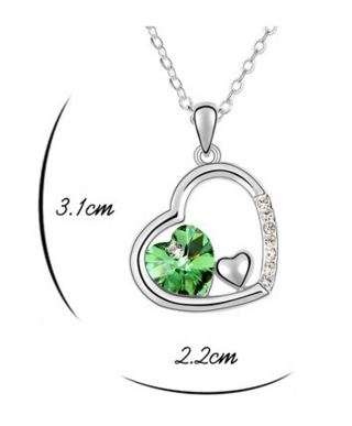 Exquisite Floating Heart Jewelry Set in Olive or Pink in Complimentary Gift Box