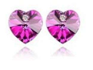 Exquisite Floating Heart Jewelry Set in Olive or Pink in Complimentary Gift Box