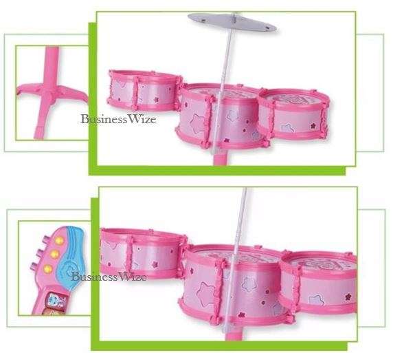 3 in 1 Musical Instrument Concert Center  Microphone Set, Guitar & Drum Set, Learn & Play