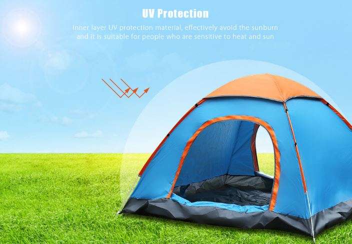 4 Man Tent in Zipper Bag - Lightweight & Easy to Install (200 X 220 X 135 cm)
