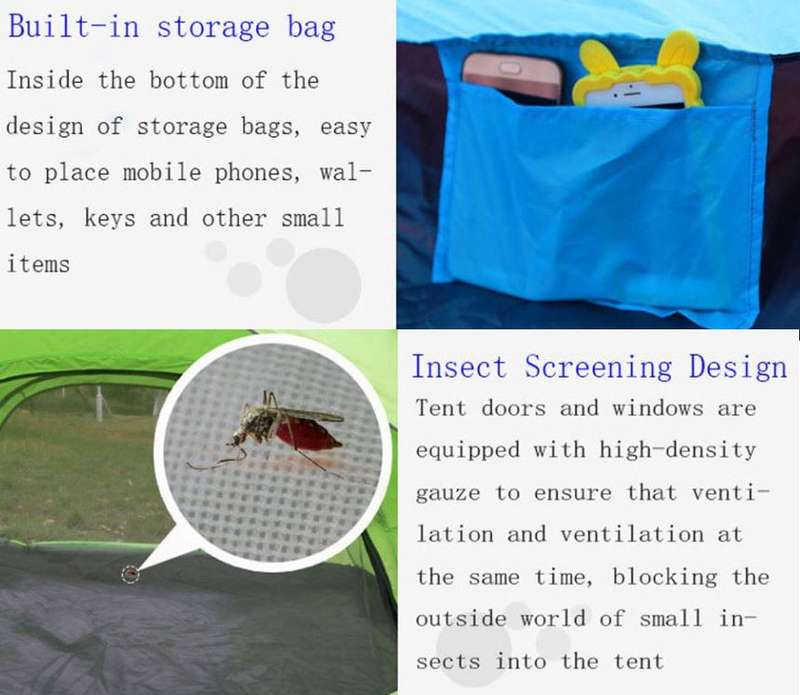 4 Man Tent in Zipper Bag - Lightweight & Easy to Install (200 X 220 X 135 cm)